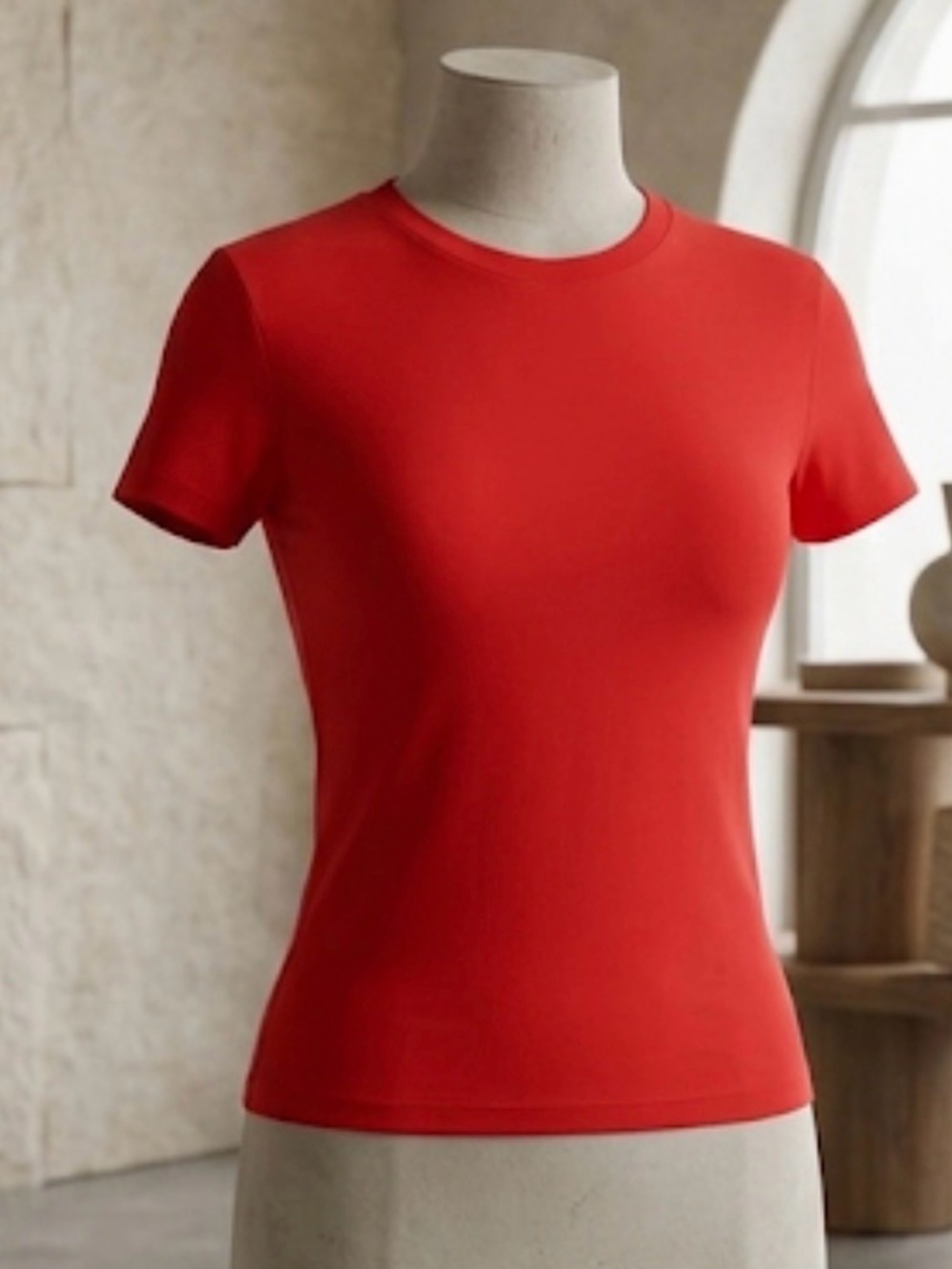 SKIMS Red Short Sleeve Tee